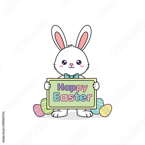 easter bunny with easter eggs