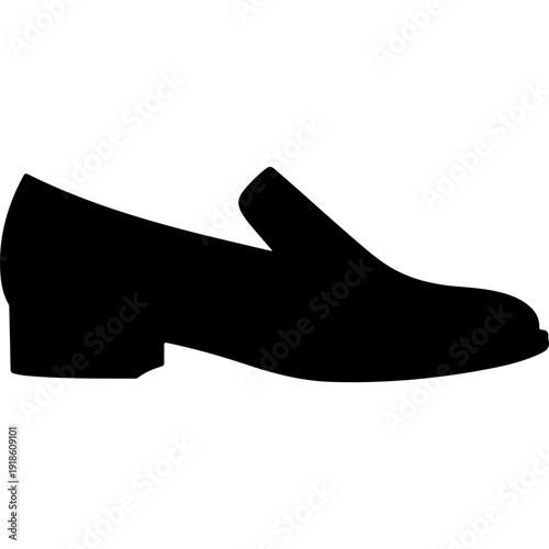 Minimalist Black Loafer Shoe Vector Illustration