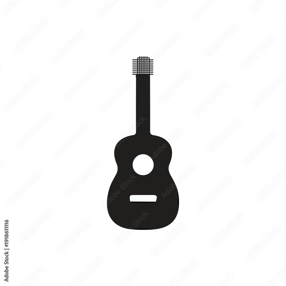 Fototapeta premium Modern guitar logo with bold strings vibrant musical vibe