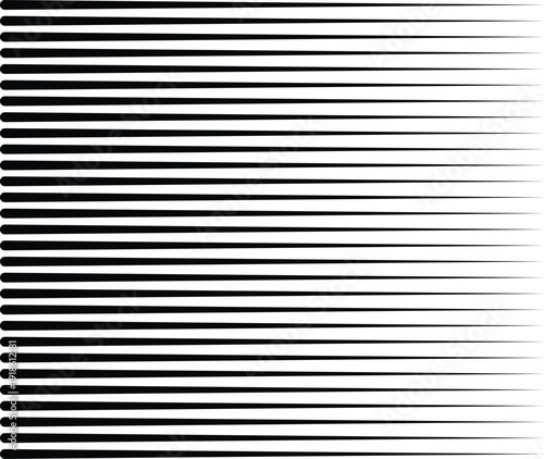 Straight speed lines repeating pattern. Black and white horizontal stripes gradient. Abstract fast effect texture.