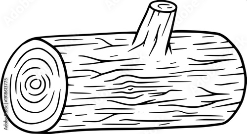 Minimal black and white forestry scene icons, workers trimming branches, cutting logs, tree silhouettes set