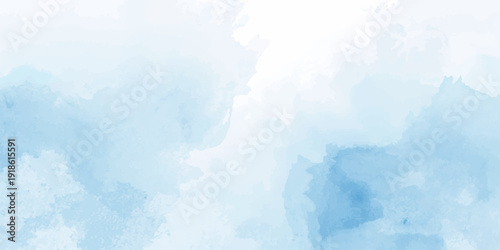 An abstract blue watercolor background features a vintage paper texture with fluffy white clouds and a light sun to create a serene nature-inspired atmosphere