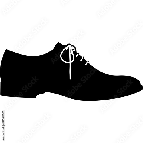 Black Classic Dress Shoe Vector Illustration
