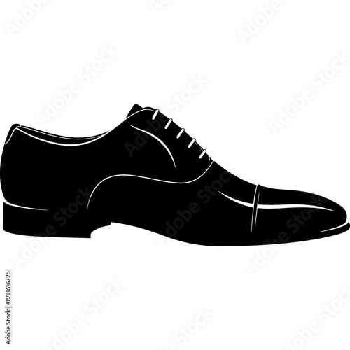 Black Formal Dress Shoe Vector Illustration