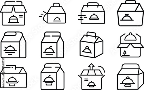 Set of vector icons of household appliances featuring black web symbols for home and office internet design illustration