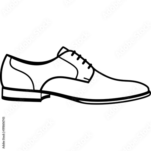 Classic Dress Men's Oxford Shoe Vector Illustration