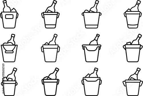 Food and drink icons set with various beverages in cups and glasses vector illustration