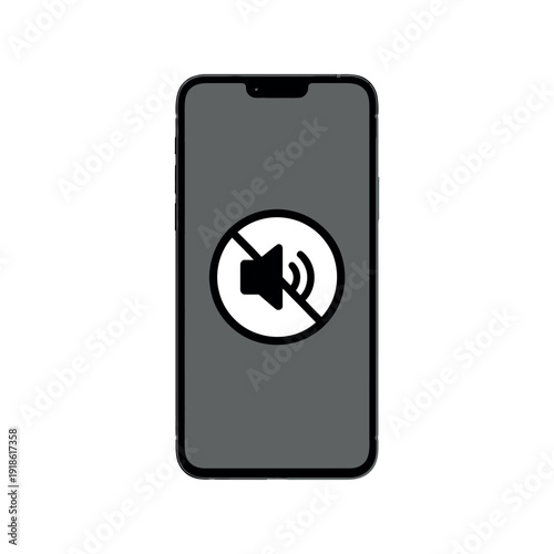 Smartphone display showing silent mode icon