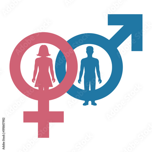 Male and female gender symbols together