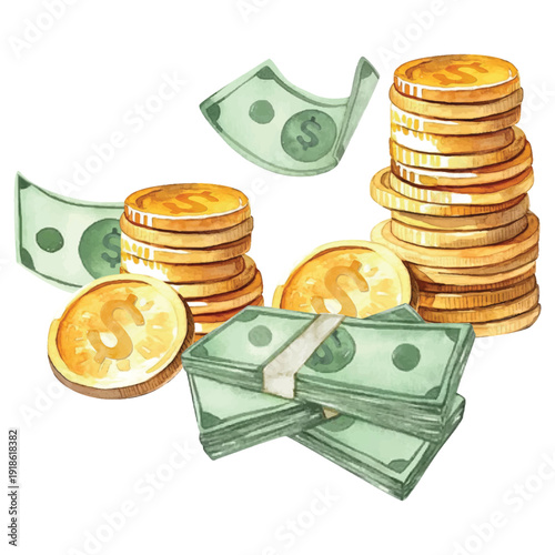 Dollar money vector illustration pack