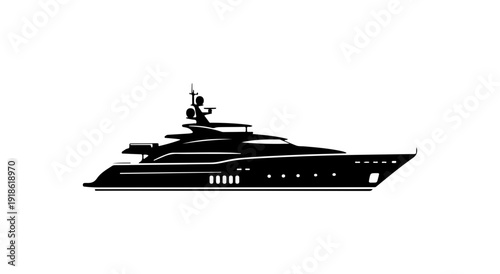Luxury Yacht Vector Illustration