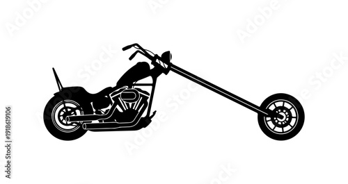 Custom Chopper Motorcycle Vector Illustration