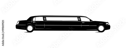 Elegant Black Stretch Limousine Vector Illustration