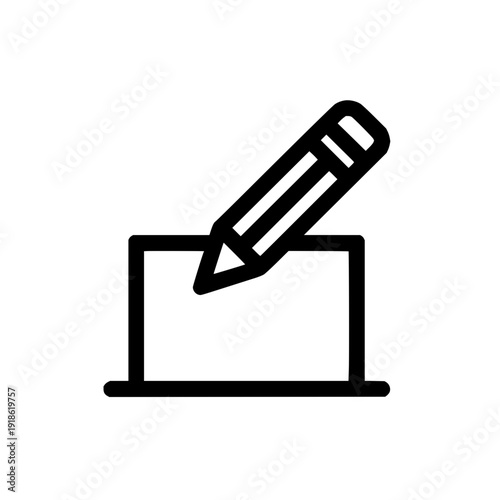 Edit document icon vector graphic illustration pencil writing on paper note create modify 100 character