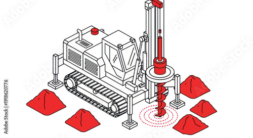 Heavy Duty Drilling Machine Excavating Soil with Precision.