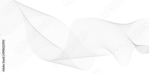 Stylized line art background. Vector illustration. Wave with lines created using blend tool. Curved wavy line, smooth stripe.