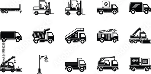 Forklift Truck Loading Cardboard Boxes on Pallet Vector Illustration Isolated on White Background for Warehouse Logistics and Industrial Transport Concept