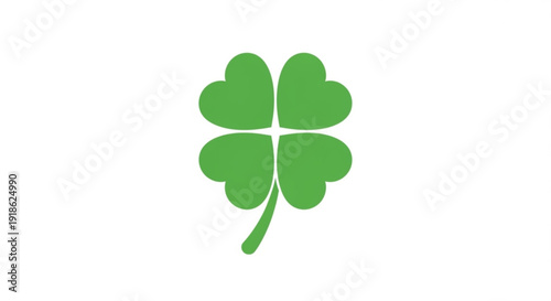 Lucky green four leaf clover icon on white background