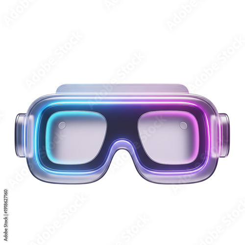 Abstract vr glasses on transparent background