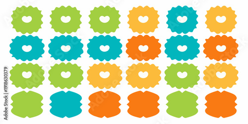 Colorful floral patterns arranged in a grid formation on white background