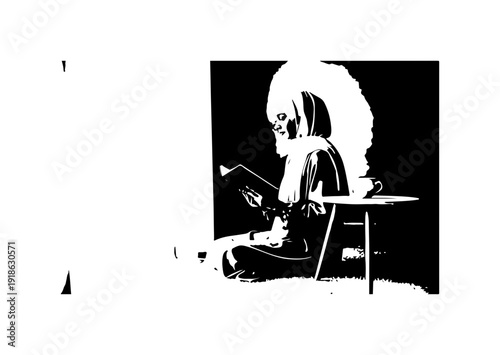 Skeletonal Figure Reading by Candlelight