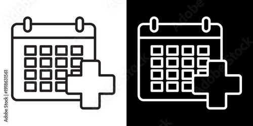 Medical Appointment White Icon Set Design