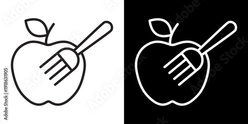 Healthy Diet White Icon Set Design
