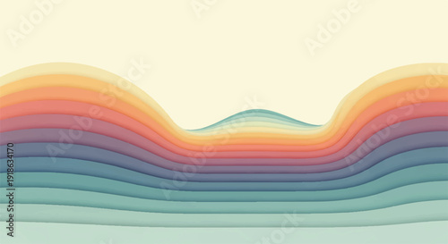 Undulating abstract wave pattern with smooth pastel gradient layers, creating a harmonious and flowing modern artistic background for a minimalist aesthetic