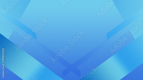 Futuristic Blue Angled Shapes Abstract Art