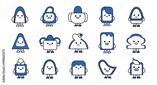 set of funny cartoon monsters