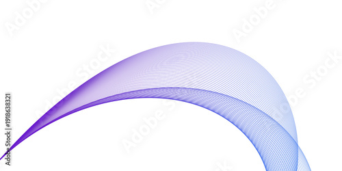 Abstract purple lines on a white background. Futuristic purple wave lines on transparent background.