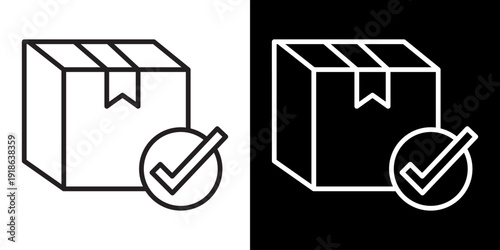 Delivery Confirmation White Icon Set Design