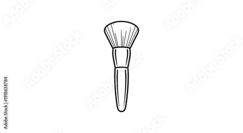 Makeup brush with soft bristles and handle for cosmetic application
