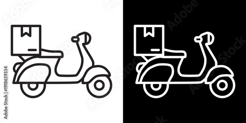 Parcel Delivery White Icon Set Design