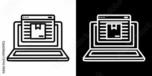 E-Commerce Delivery White Icon Set Design