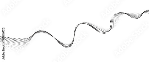 Flowing Dot Wave halftone gradient pattern on transparent background