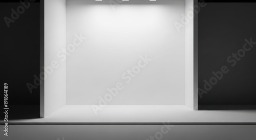 Wallpaper Mural Empty white display niche with spotlights in a modern minimalist setting. Torontodigital.ca