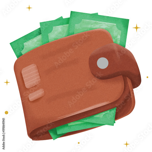 Wallet with money illustration finance