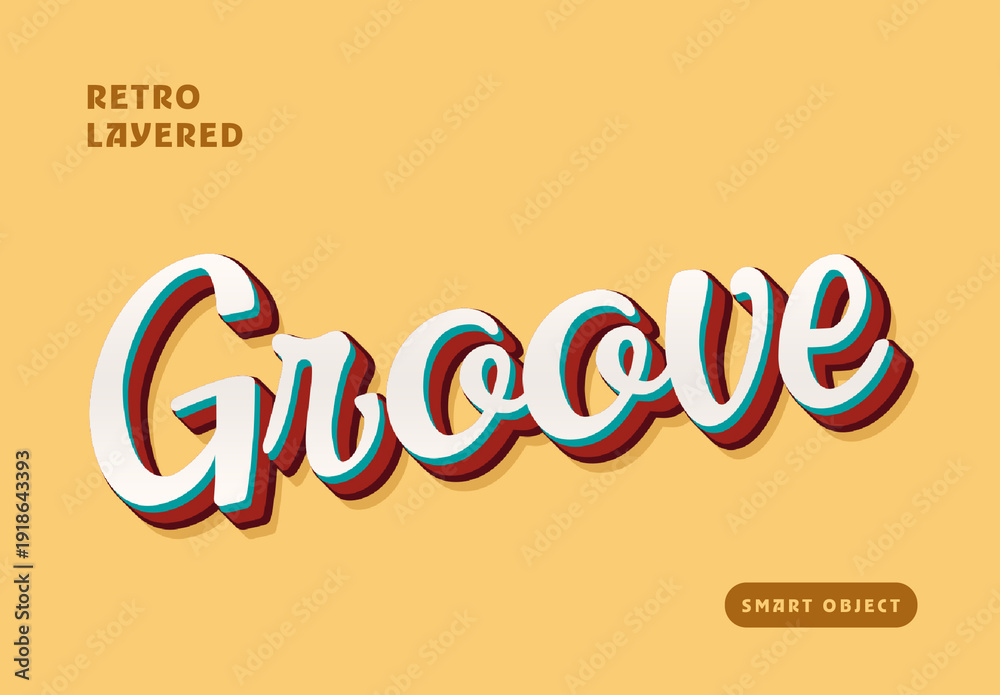 Script Cap Funky Layered Retro Script Funky Text Effect Stock Template | Adobe Stock
