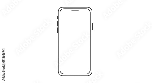 Modern smartphone vector line icon, representing essential digital communication and portable technology. Ideal for clean user interfaces and contemporary application design