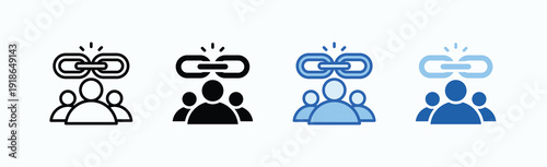 Bonding Icon Sheet Multiple Style Collection Isolated Vector