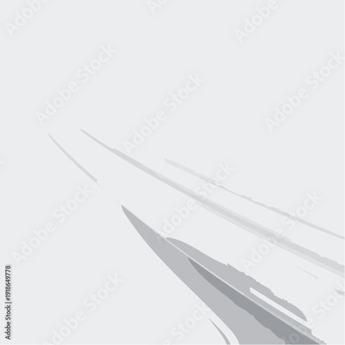 Abstract white background with curved shapes and shadows.