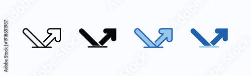 Bouncing Arrow Icon Sheet Multiple Style Collection Isolated Vector