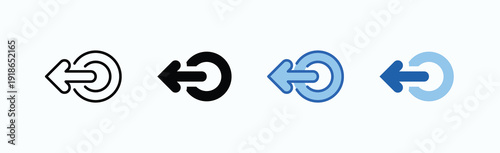 Swipe Left Arrow Icon Sheet Multiple Style Collection Isolated Vector