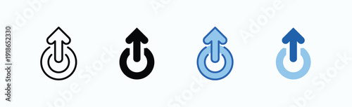 Swipe Up Arrow Icon Sheet Multiple Style Collection Isolated Vector