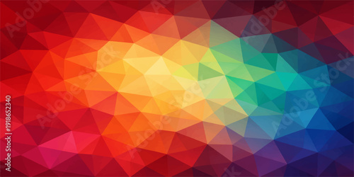 Colorful abstract geometric background featuring a seamless mosaic pattern of yellow triangles and diamond shapes in a retro vector illustration style for web banner wallpaper decoration