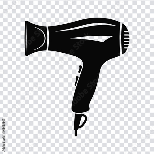 Black hair dryer silhouette