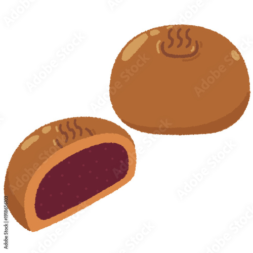 温泉まんじゅうのイラスト