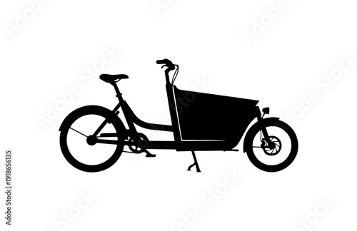 Konstfotografi Modern Black Cargo Bike Vector Illustration