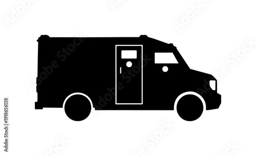 Black Vector Paddy Wagon Vehicle Icon